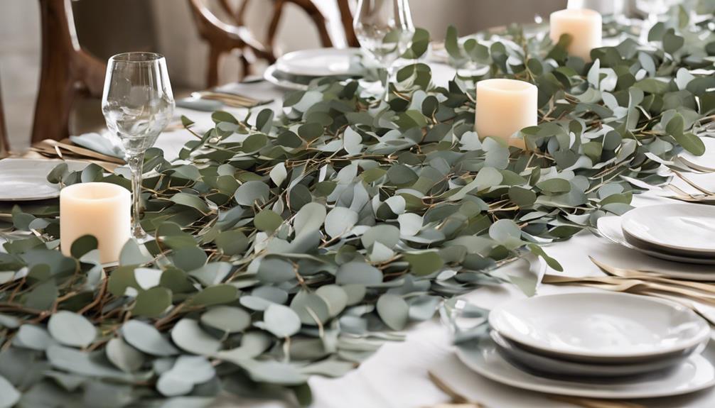 elegant eucalyptus table decor