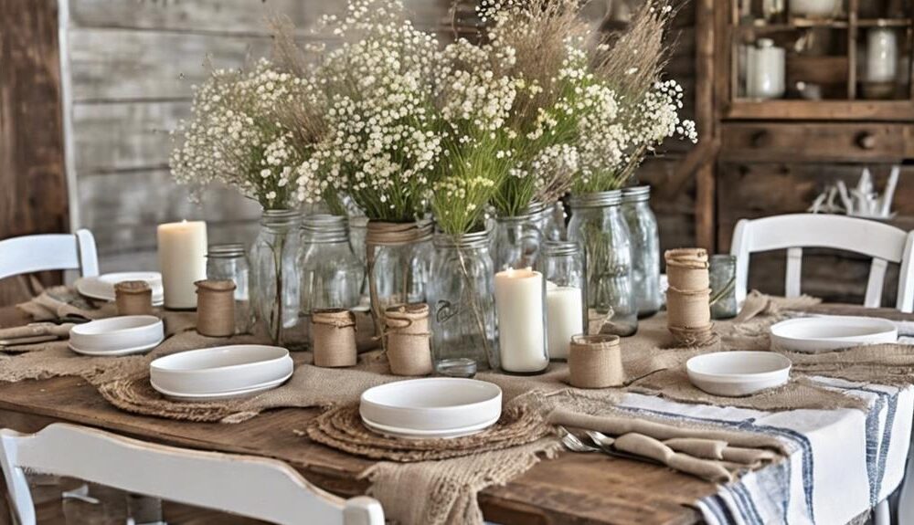 farmhouse dining table decor