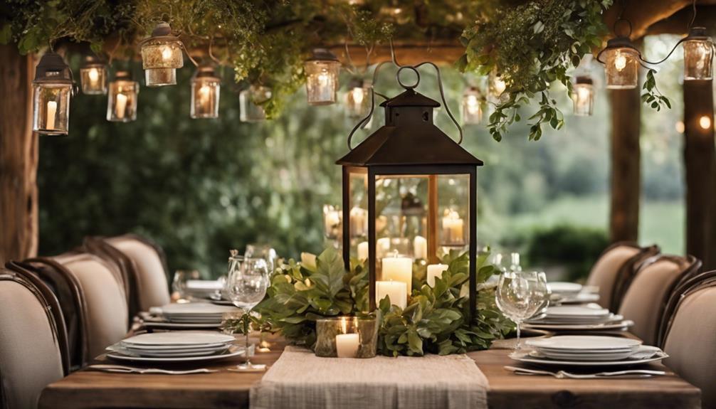 inviting garden dinner setting