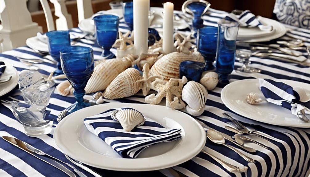 nautical themed table setting details