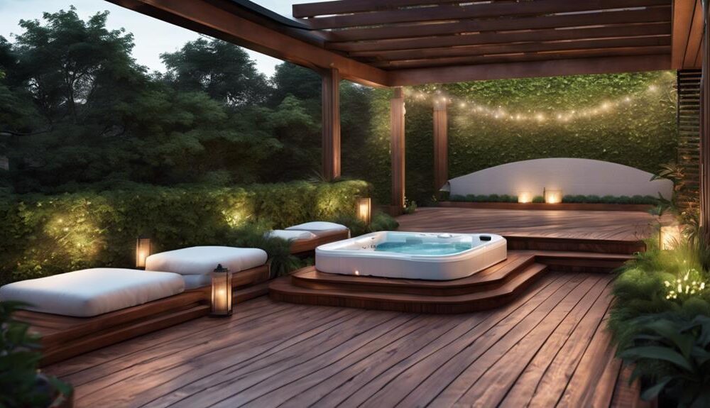 outdoor spa deck retreat