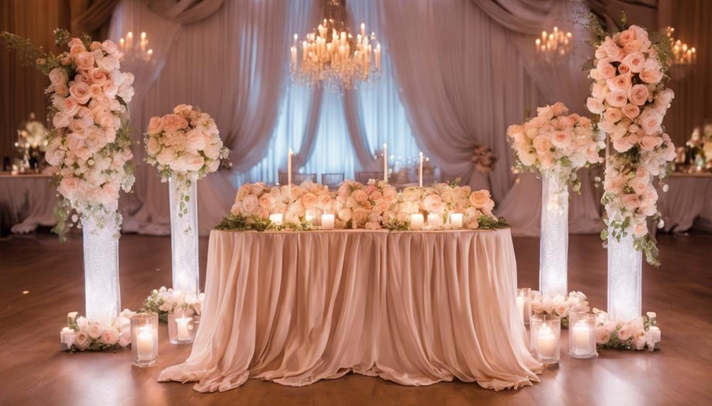 romantic sweetheart table decor