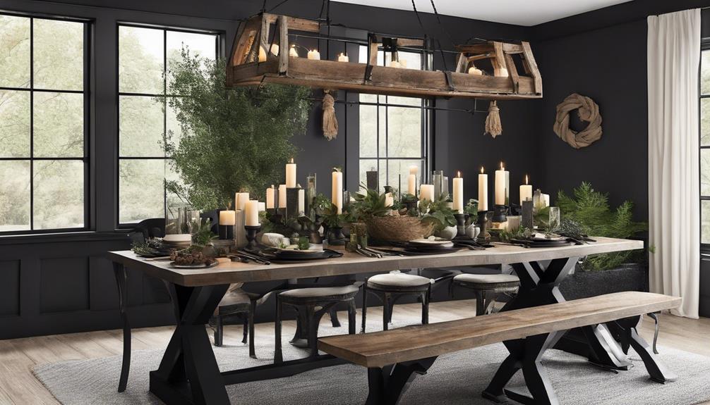 rustic dining table decor