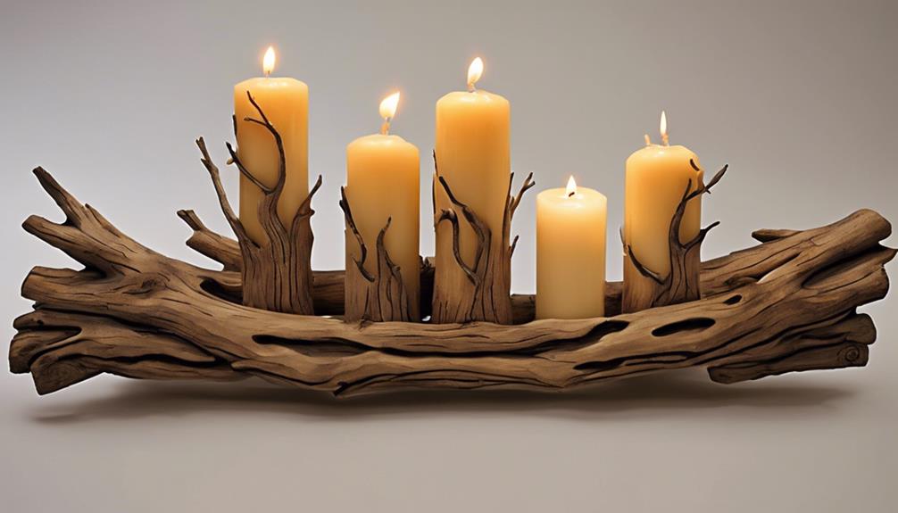 rustic woodland candle decor
