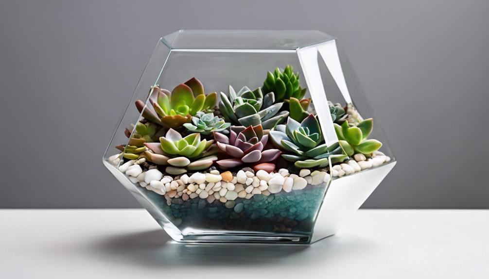 sleek succulent terrarium design