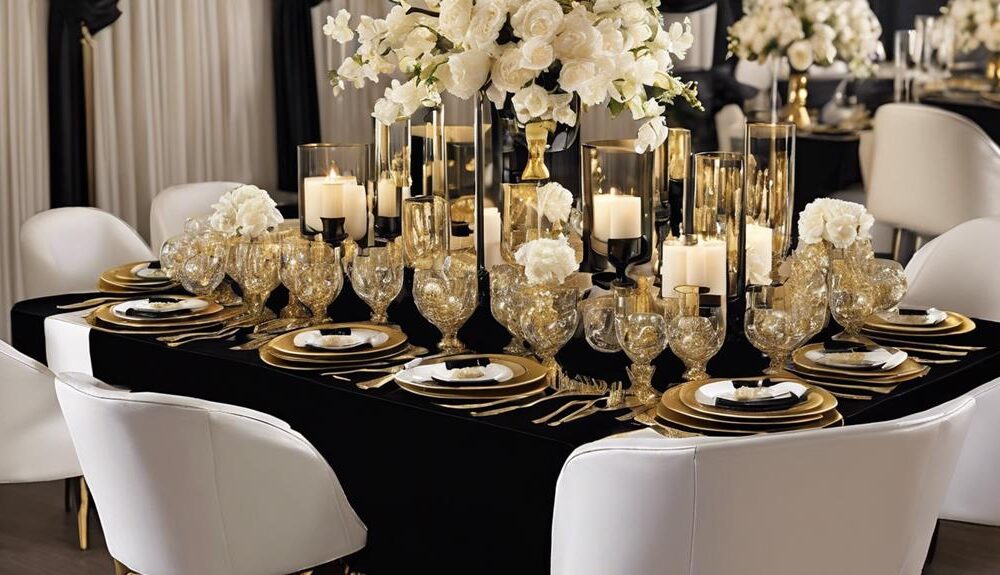 sophisticated black table decor