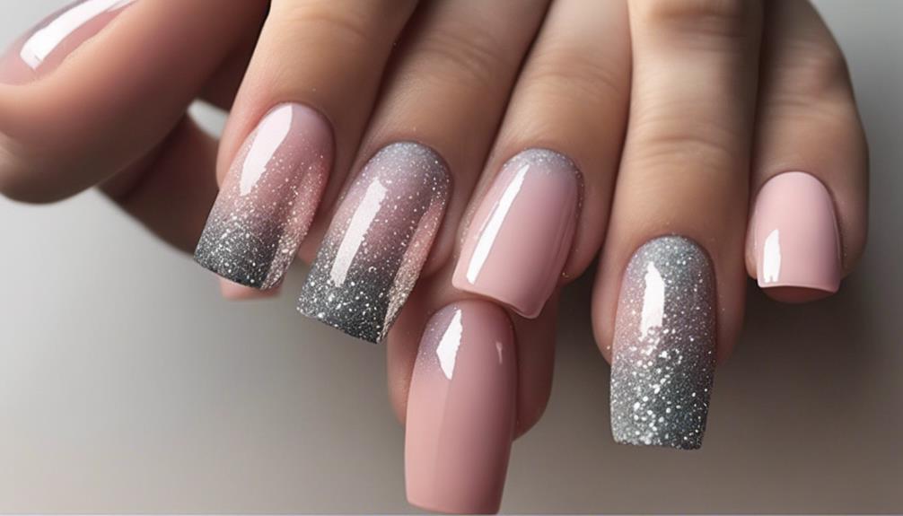 sparkling gradient nail design