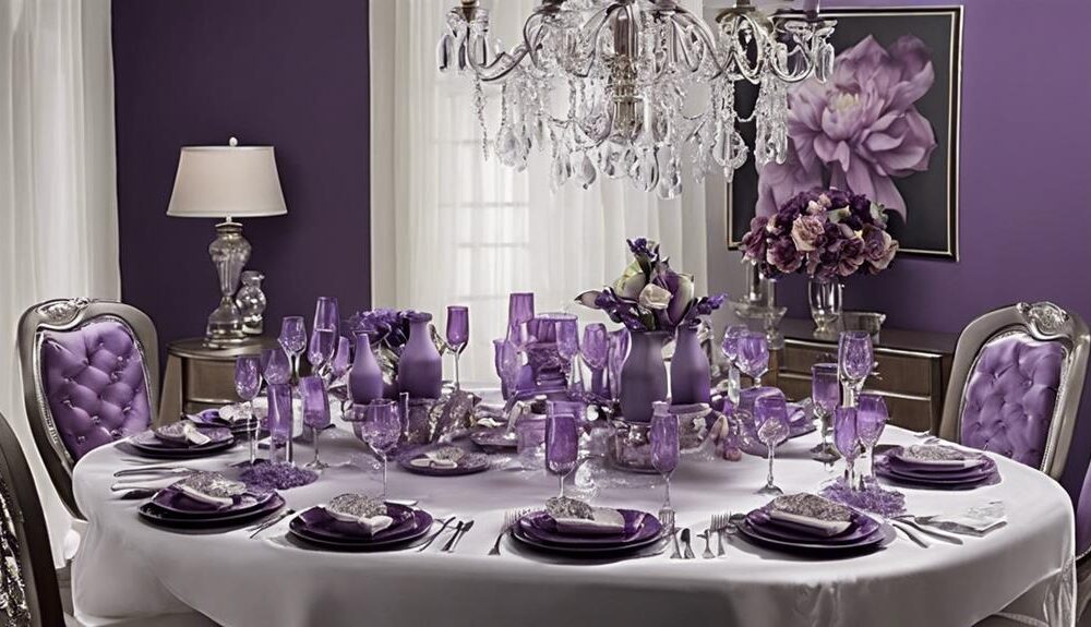 step by step purple table decor