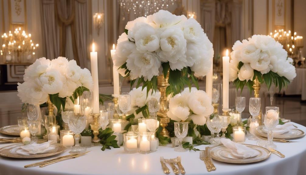 stylish white table arrangements