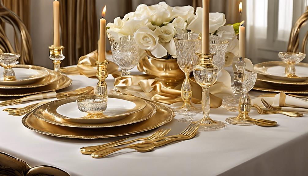 table decor essentials in gold