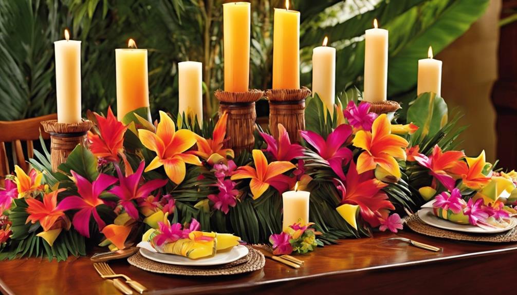 tropical backyard party decor