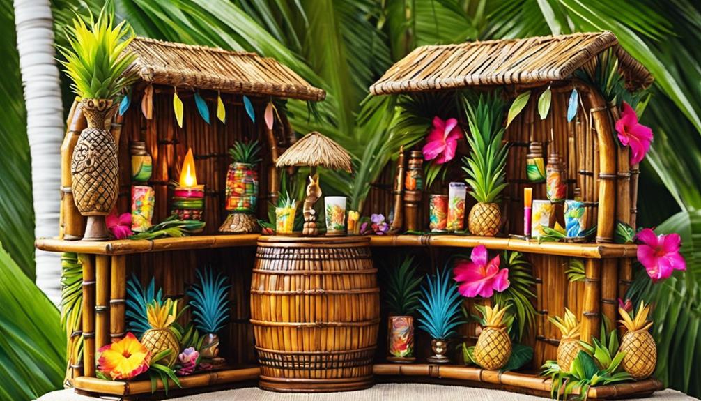 tropical themed drink station