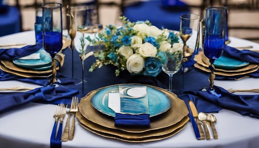 vibrant blue table decor