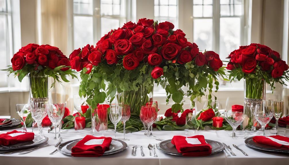 vibrant red floral arrangements