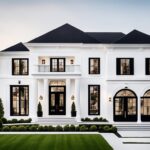 white homes with black windows