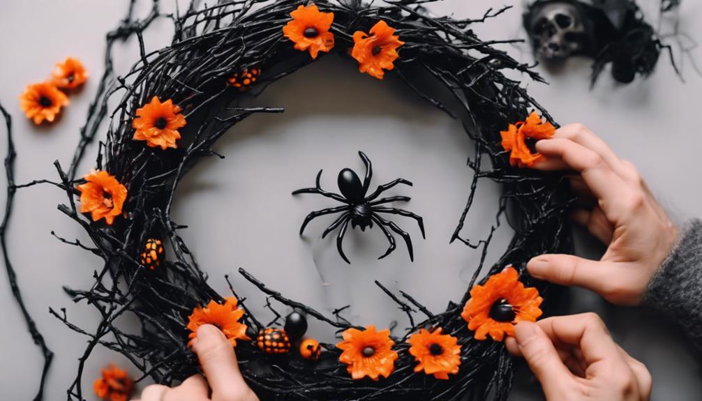 crafting halloween themed wreaths