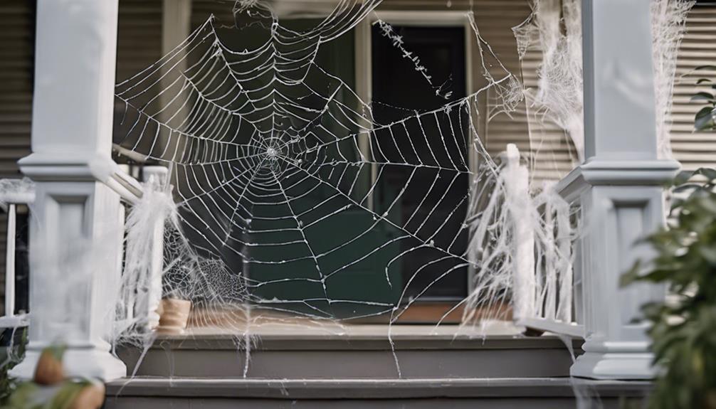 decorate with gauzy spiderwebs
