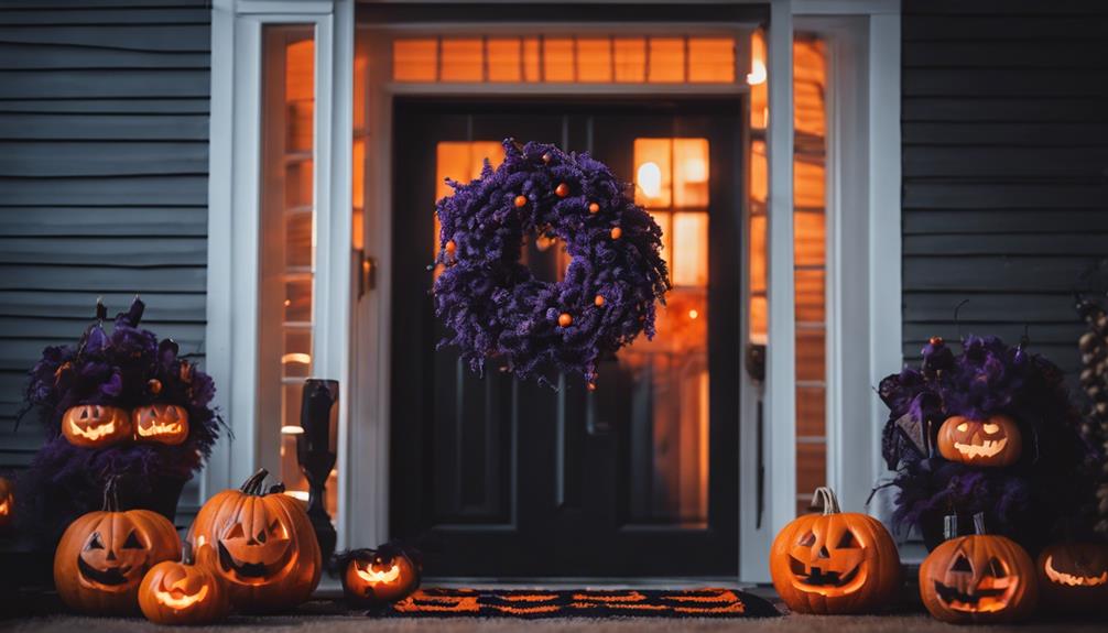 halloween decor at door