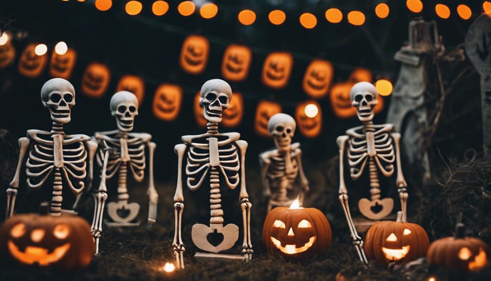 halloween party with skeletons