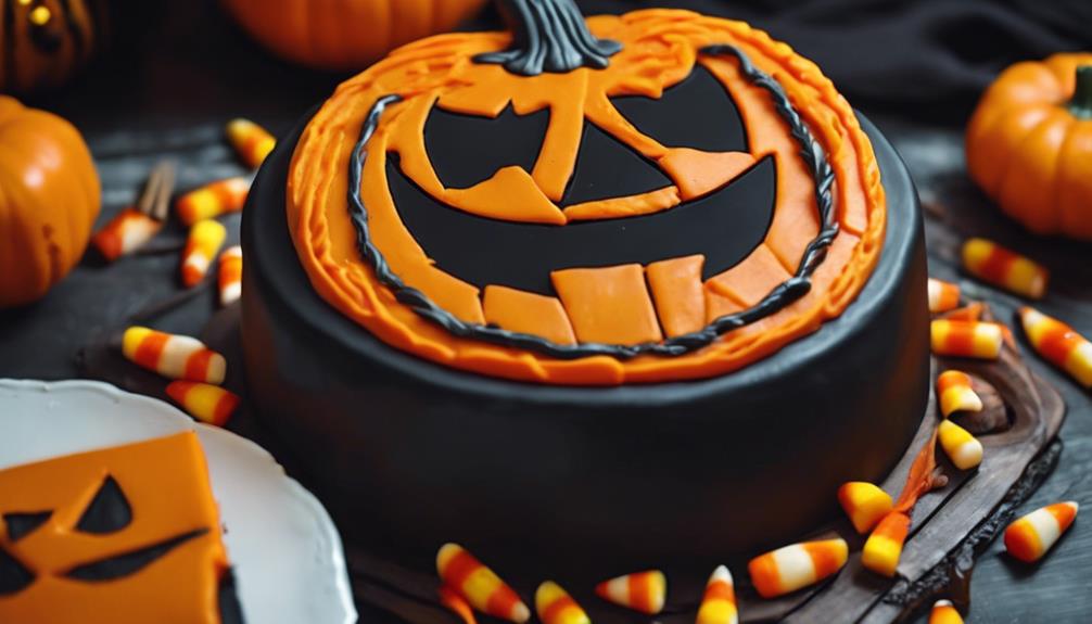 halloween themed cake decoration idea