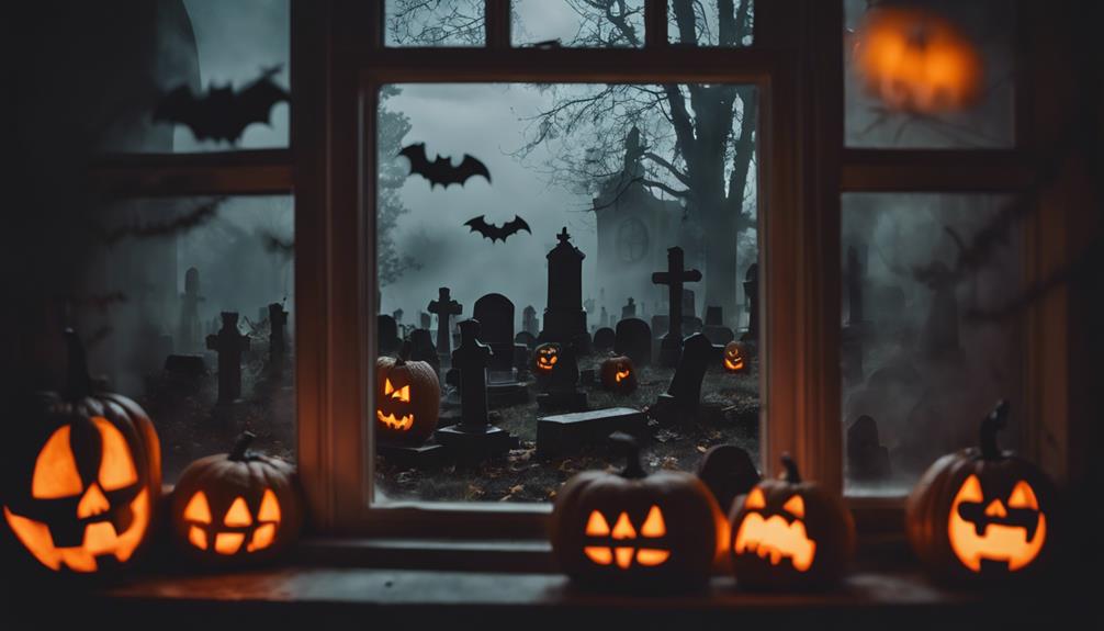 halloween themed window decorations