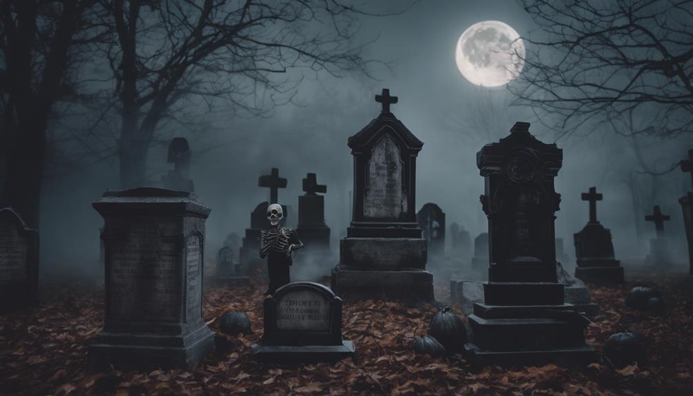 spooky graveyard scene creation