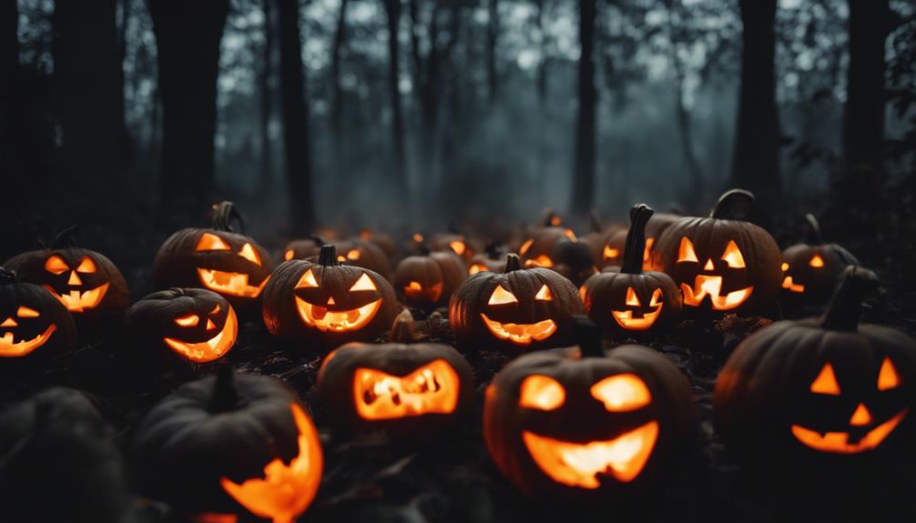 spooky halloween pumpkin display