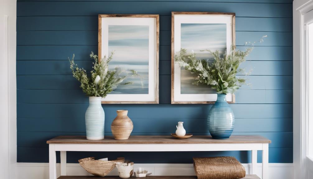 blue shiplap accent wall