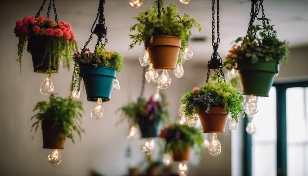 chandelier repurposed as planter