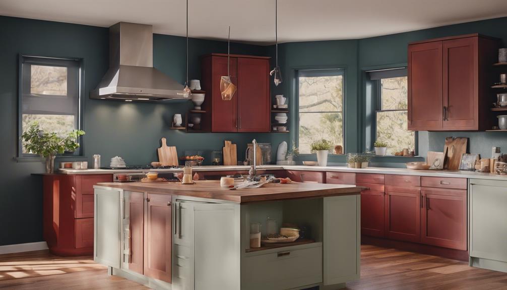 choosing paint with cherry cabinets
