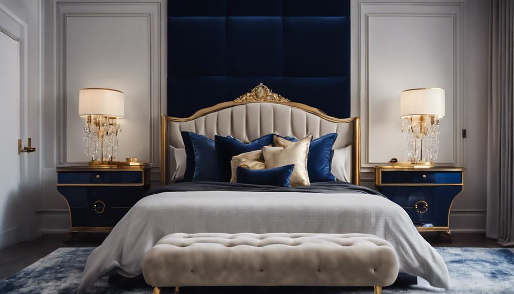 elegant blue bedroom decor