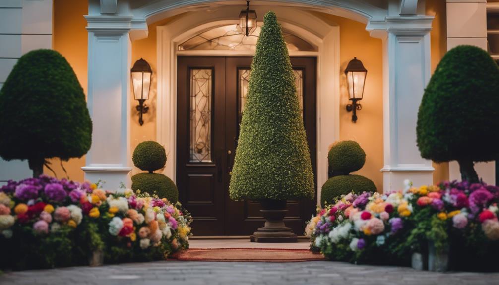 entryway topiary focal point