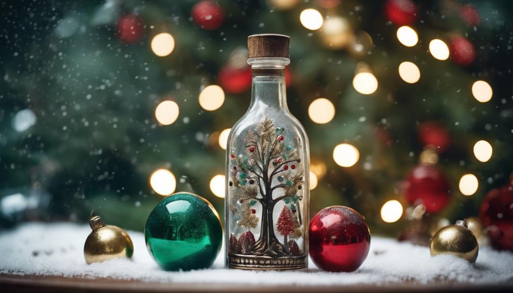 festive glass bottle ornaments
