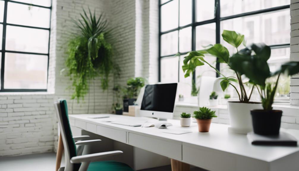 modern office with white brick