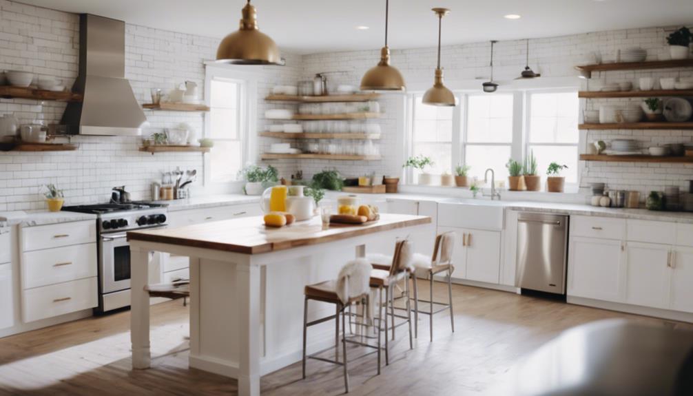 modern white brick kitchen