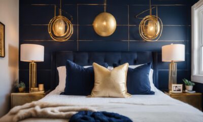 navy accent wall decor