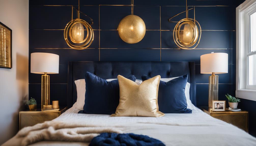 navy accent wall decor