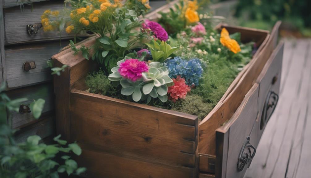 repurposed dresser drawer garden