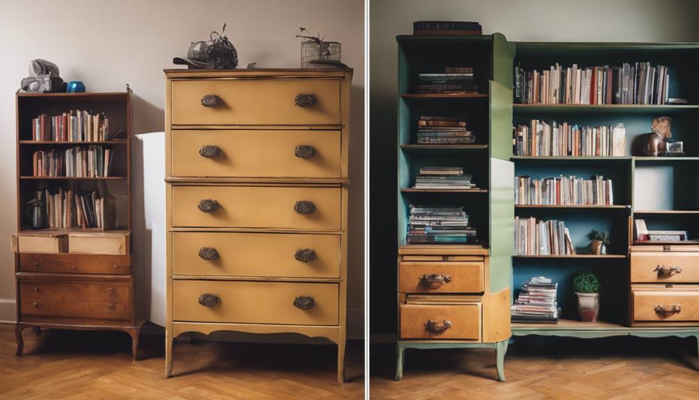 transform dresser into bookshelf