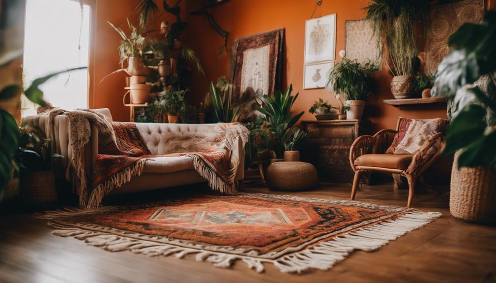 bohemian rug style details