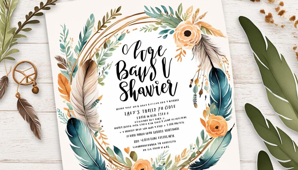 boho baby shower invitations
