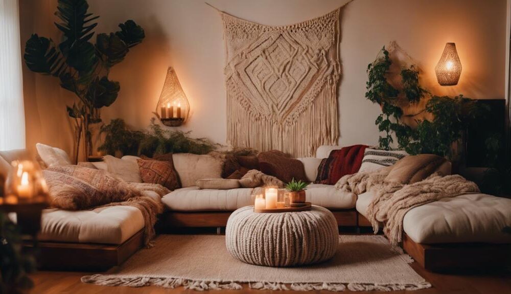 boho chic living space