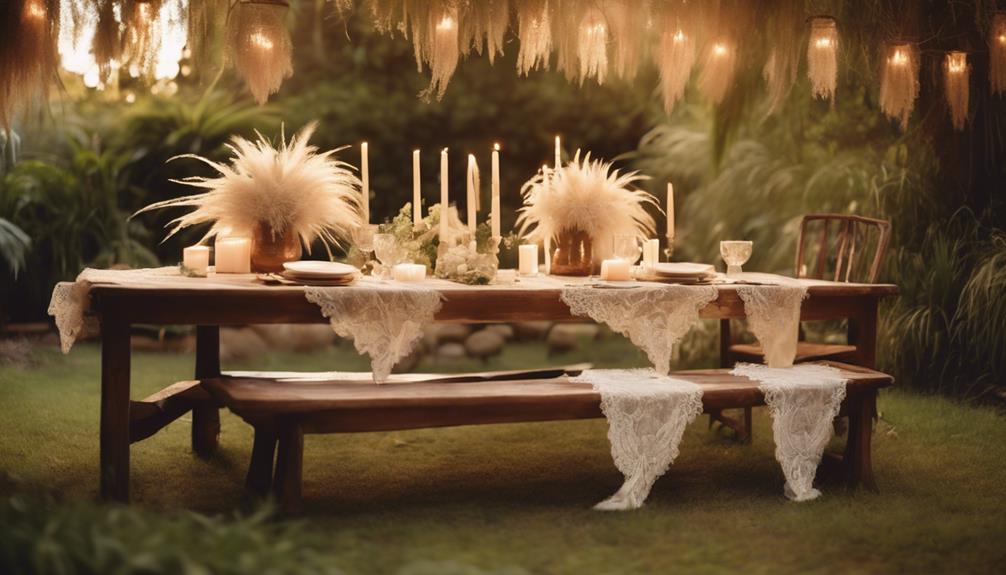 boho chic wedding table setting