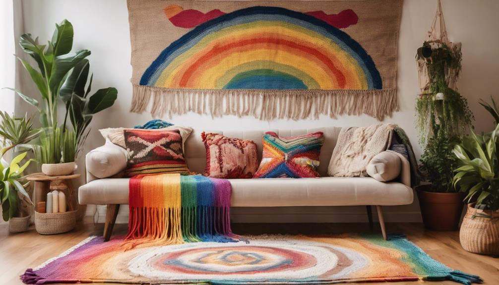 boho rainbow home decor