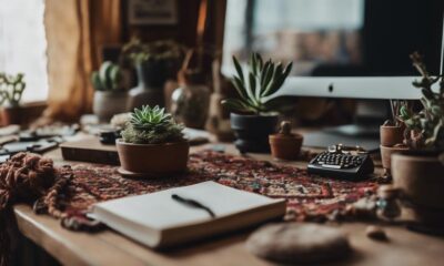 chic bohemian desk inspiration