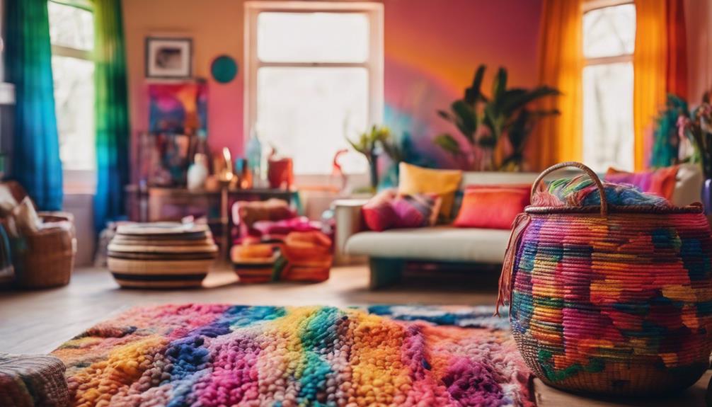 colorful boho rainbow decor
