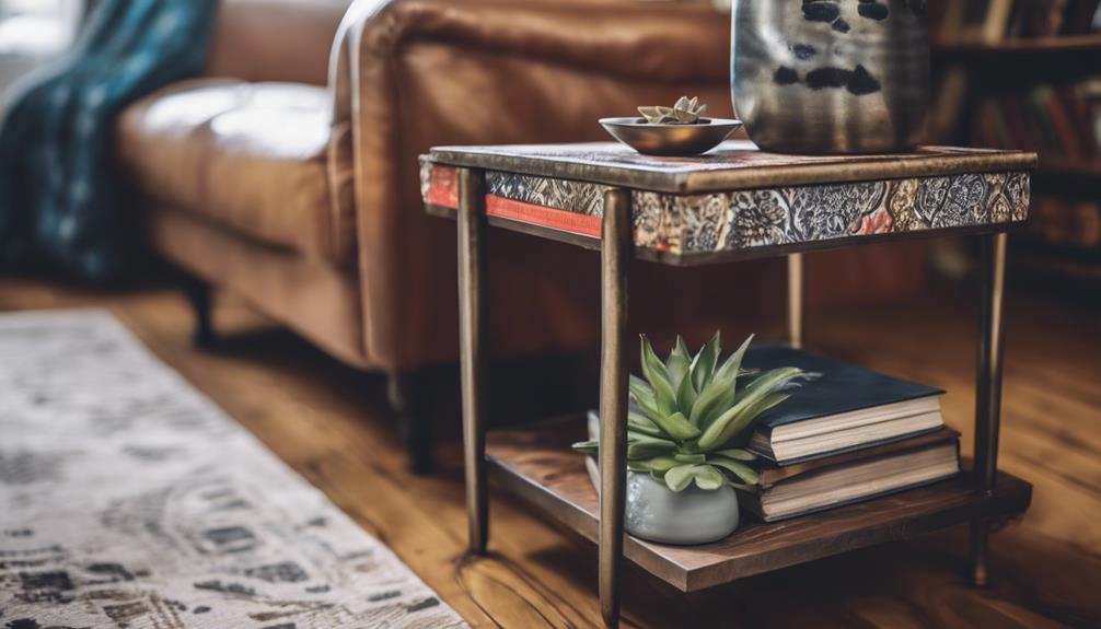 eclectic 2 level end table