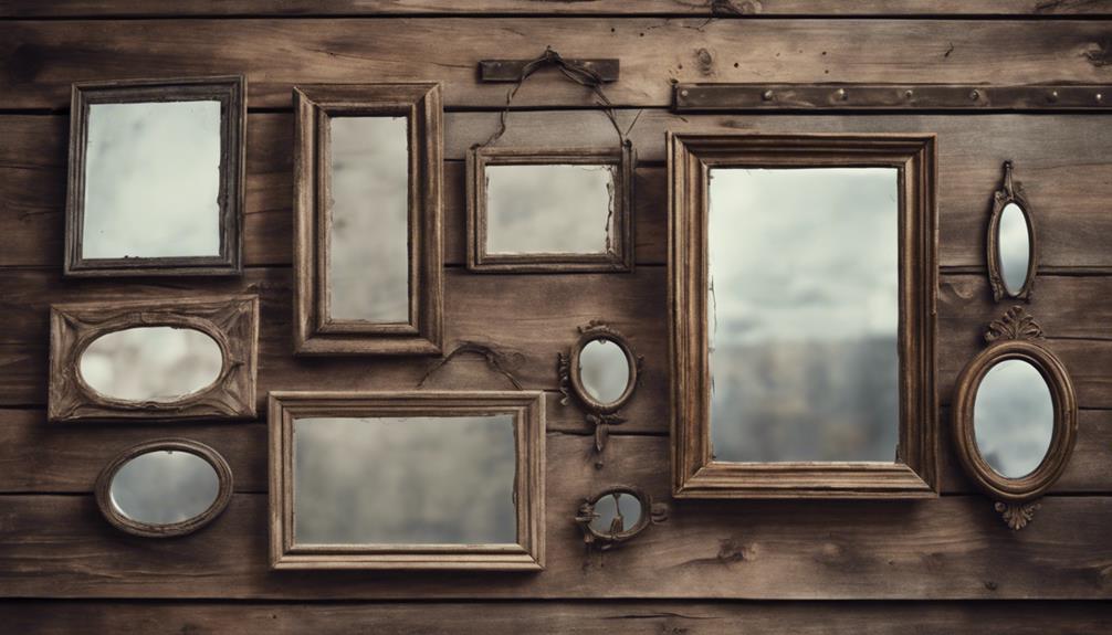 rustic farmhouse mirror showcase