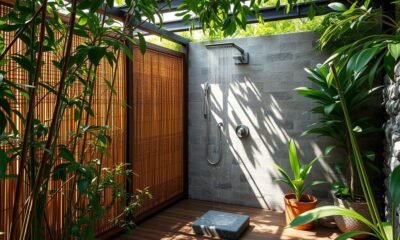 spa inspired outdoor shower designs