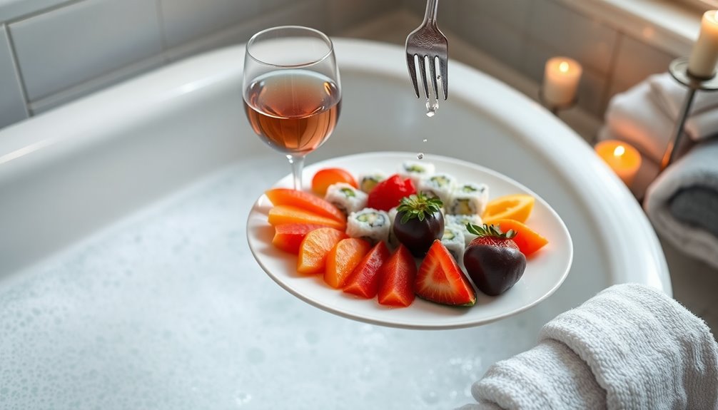 bathtub dining food ideas